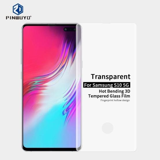 PINWUYO 9H 3D Hot Bending Tempered Glass Film for Galaxy S10 5G (Transparent)