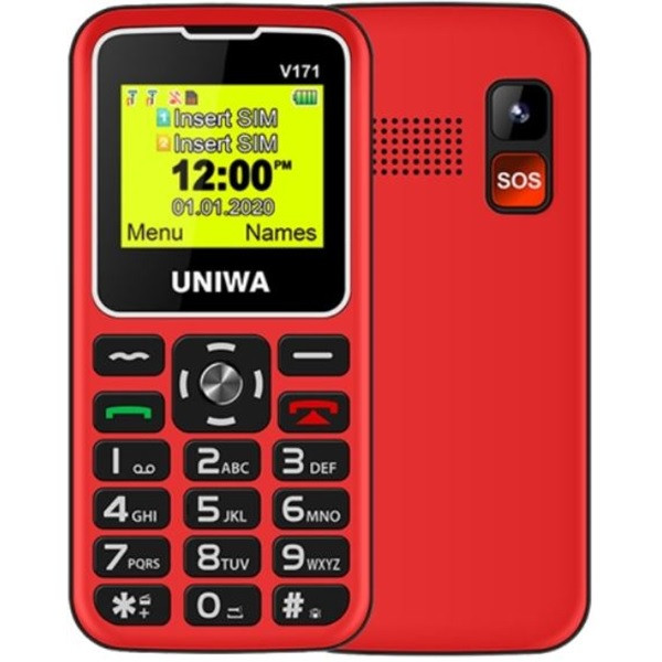 UNIWA V171 2G Dual Sim Mobile Phone Red