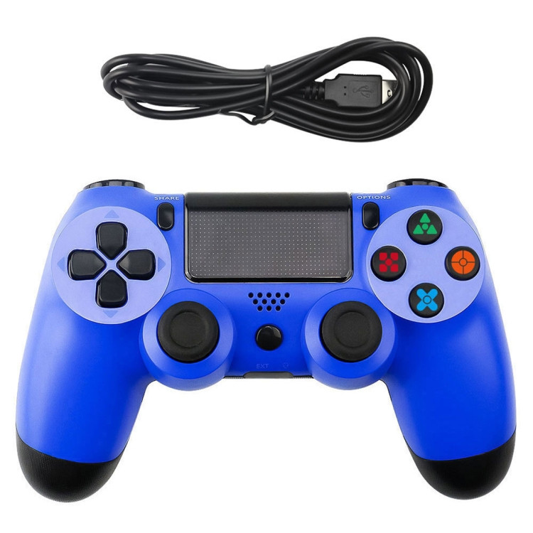 Snowflake Button Wired Gamepad Game Handle Controller for PS4 (Blue)