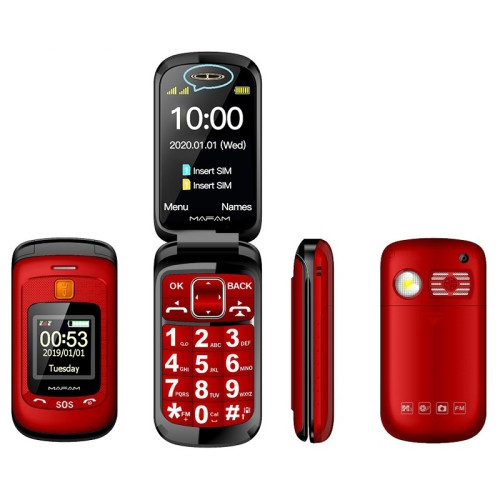Mafam F899 Flip Phone Dual Sim 32MB Red (32MB RAM)