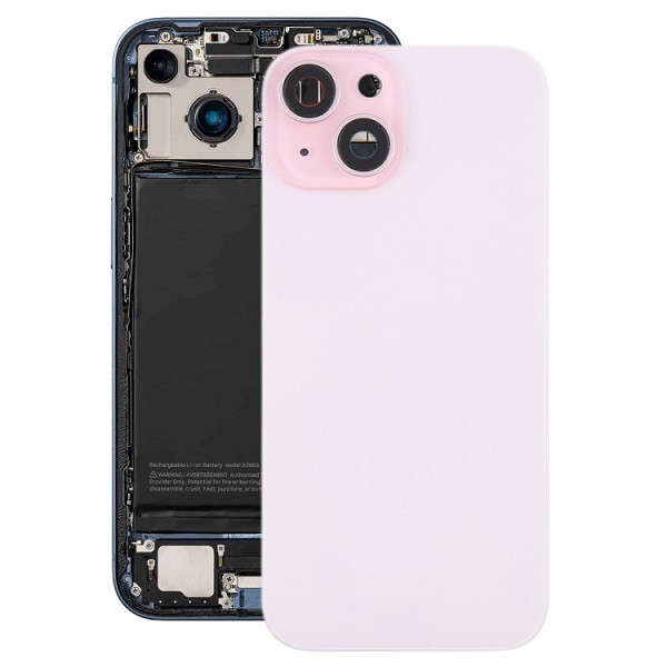 Battery Back Cover with Camera Lens Cover + MagSafe Magnet for iPhone 15 Plus (Pink)