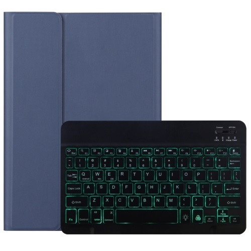 DY-E10 2 in 1 Removable Bluetooth Keyboard + Protective Leather Case with Backlight & Holder for Lenovo Tab E10 (Blue)