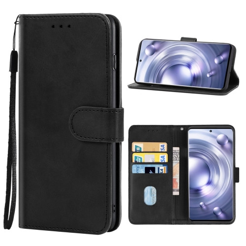 Leather Phone Case for Vivo X80 Pro (Black)