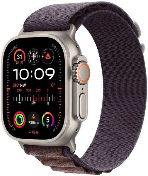 Apple Watch Ultra 2 GPS + Cellular 49mm Titanium Case with Small Indigo Alpine Loop