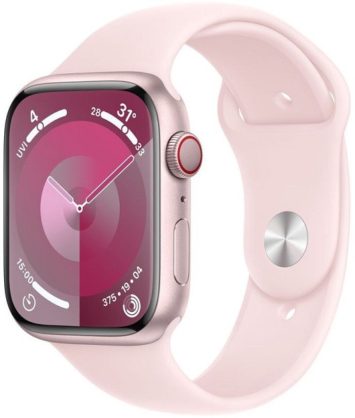 Apple Watch Series 9 GPS 41mm Pink Aluminium Case with M/L Pink Sport Band