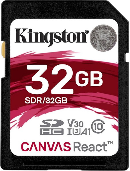 Kingston Canvas React 4K 32GB 100mbs/s SDHC