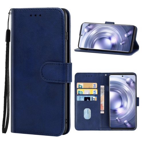 Leather Phone Case for Vivo X80 Pro (Blue)