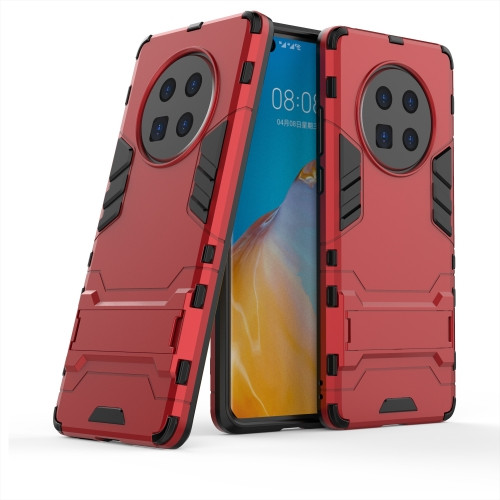 Shockproof PC + TPU Protective Case with Invisible Holder for Huawei Mate 40 (Red)