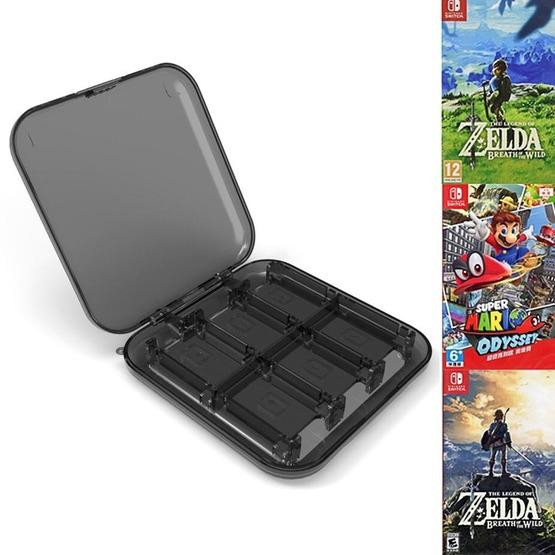 12 in 1 Box Memory Card Holder Box for Nintendo Switch (Black)