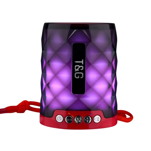 T&G TG155 Bluetooth 4.2 Mini Portable Wireless Bluetooth Speaker with Colorful Lights Red