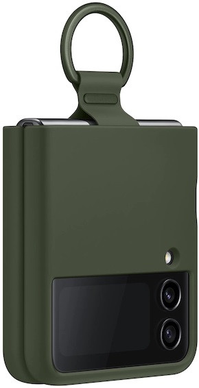 Samsung Galaxy Z Flip 4 Silicone Cover with Ring (Khaki)