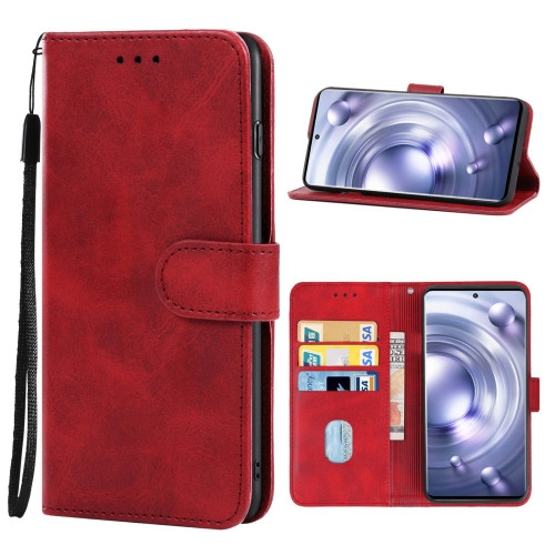 Leather Phone Case for Vivo X80 Pro (Red)