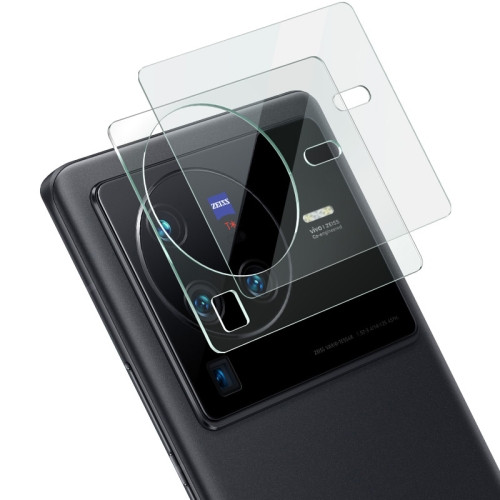 Integrated Rear Camera Lens Tempered Glass Film with Lens Cap for Vivo X80 Pro