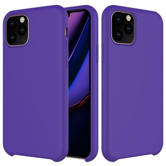 Solid Color Liquid Silicone Shockproof Case For Iphone 11 Pro Purple