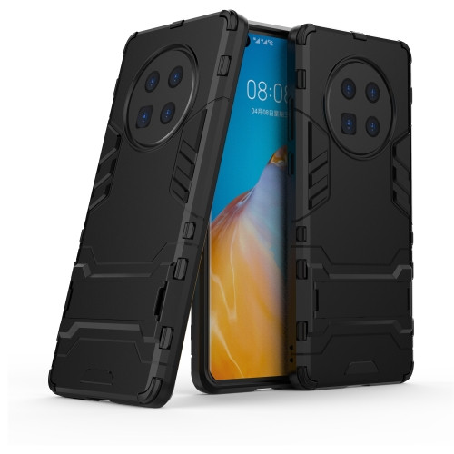 Shockproof PC + TPU Protective Case with Invisible Holder for Huawei Mate 40 (Black)