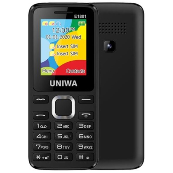 UNIWA E1801 2G Dual Sim Mobile Phone Black