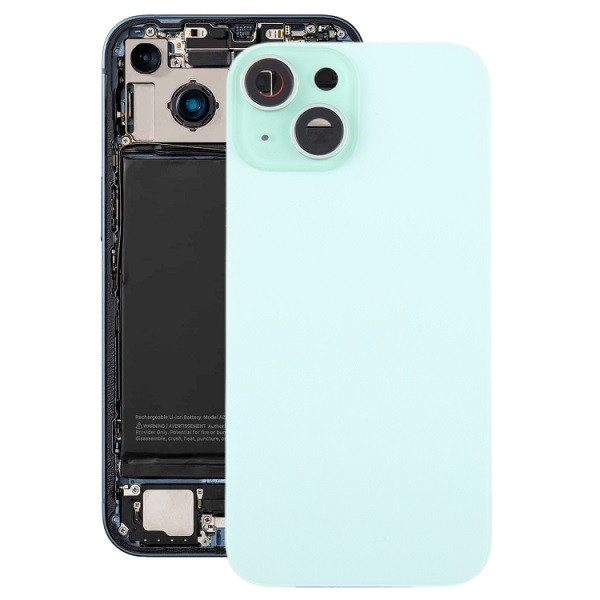 Glass Battery Back Cover with Camera Lens Cover for iPhone 15 Plus (Green)