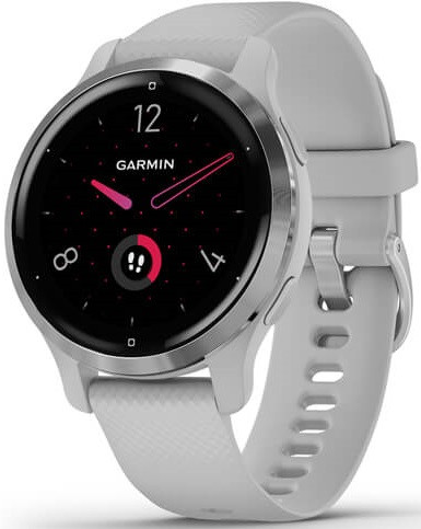 Garmin Venu 2S Silver Bezel with Grey Case and Silicone Band