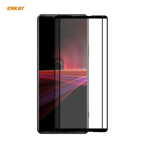 (2 pcs/Set) ENKAY Hat-Prince Full Glue 0.26mm 9H 2.5D Tempered Glass Full Coverage Film for Sony Xperia 1 III