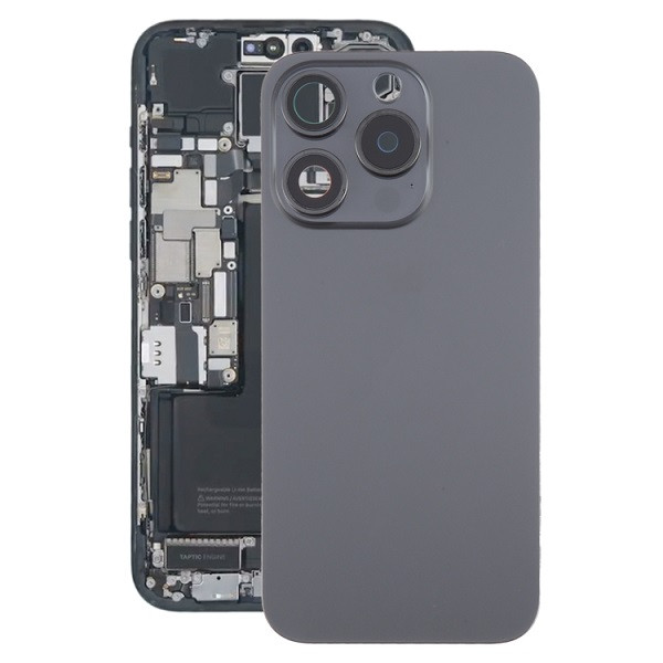 Battery Back Cover with Camera Lens Cover + MagSafe Magnet for iPhone 15 Pro (Black)