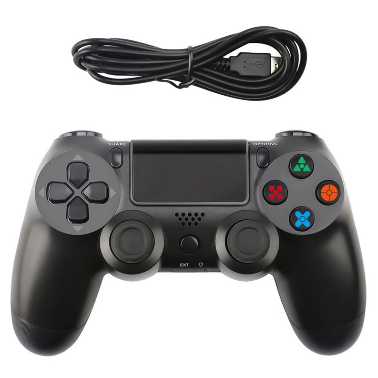 Snowflake Button Wired Gamepad Game Handle Controller for PS4 (Black)