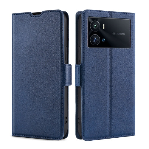 Ultra-thin Voltage Side Buckle Horizontal Flip Leather Phone Case for Vivo iQOO 9 Pro (Blue)