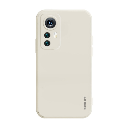 ENKAY Liquid Silicone Soft Shockproof Phone Case for Xiaomi 12S Pro (White)