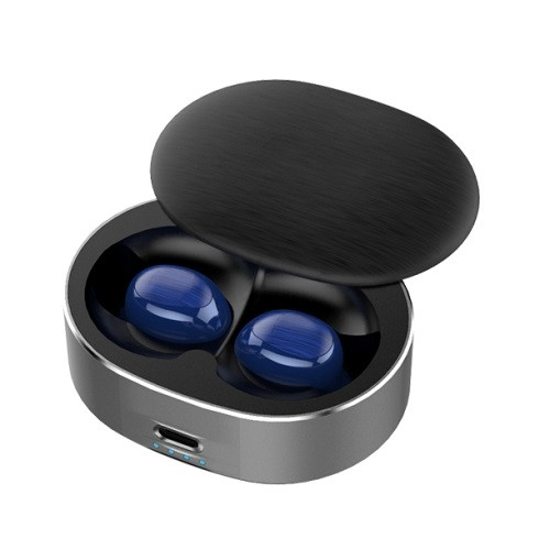 B20 Mini Portable In-ear Noise Reduction Bluetooth V5.0 Stereo Earphone with 360 Degrees Rotation Charging Box (Blue)