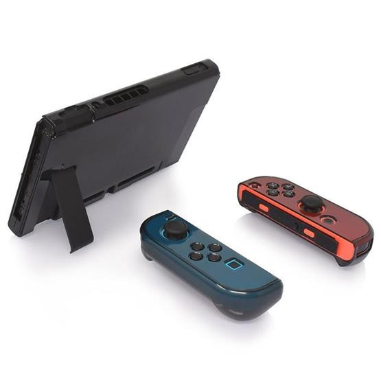 Hard PC Protection Cover for Nintendo Switch NS Case Detachable Crystal Plastic Shell Console Controller Accessories(Black)