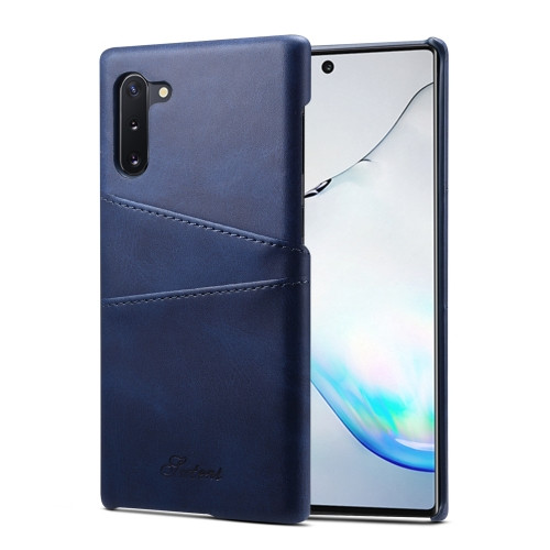 Suteni Calf Texture Back Cover Protective Case with Card Slots for Galaxy Note 10(Blue)