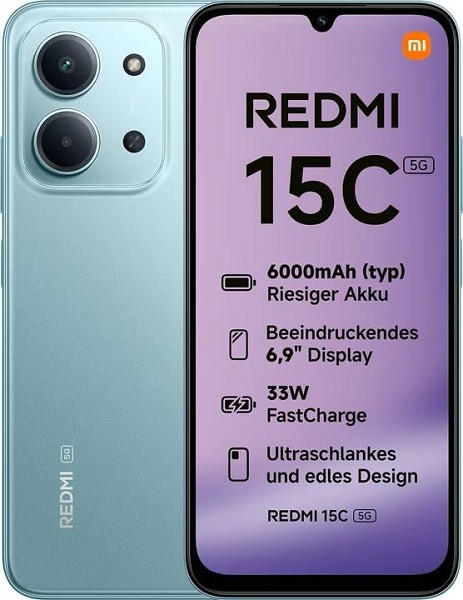Xiaomi Redmi 15C Dual Sim 128GB Green (6GB RAM) - Global Version