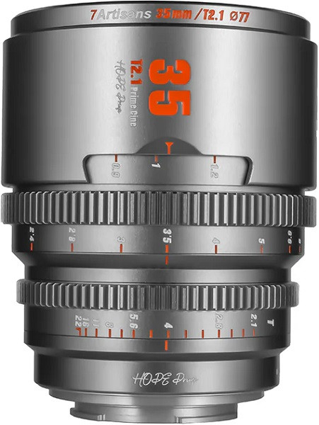 7Artisans 35mm T/2.1 Prime Cine Lens Titanium (Canon RF Mount)