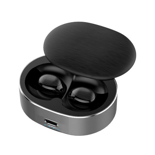 B20 Mini Portable In-ear Noise Reduction Bluetooth V5.0 Stereo Earphone with 360 Degrees Rotation Charging Box (Black)