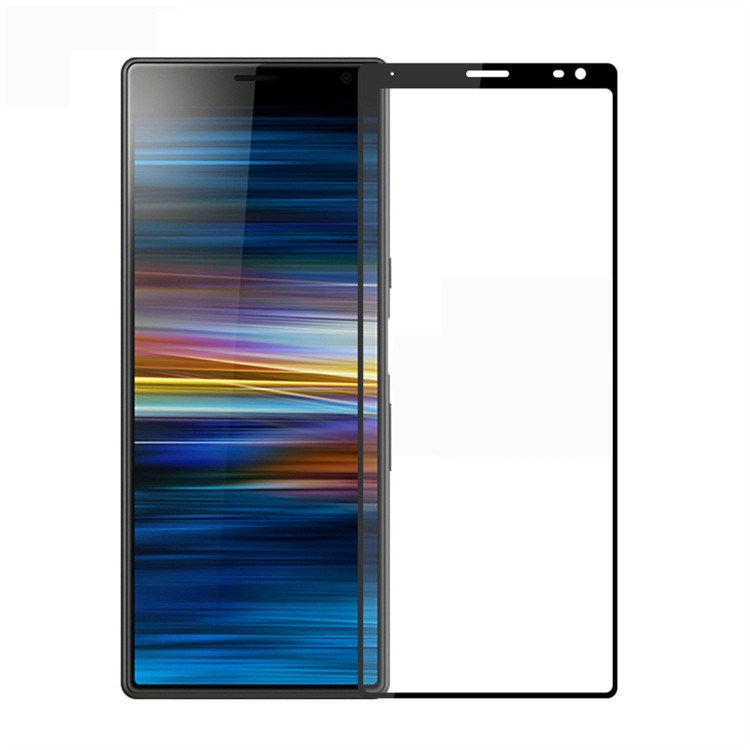 PINWUYO 9H 2.5D Full Screen Tempered Glass Film for Sony Xperia 10 Plus (Black)