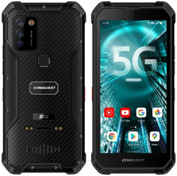 Conquest S21 5G Rugged Phone Dual Sim 128GB Black (6GB RAM)