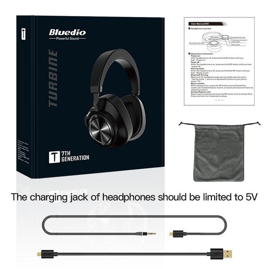 Bluedio T7 Bluetooth Version 5.0 Headset Bluetooth Headset Black
