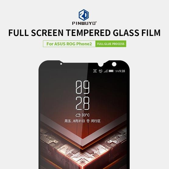 PINWUYO 9H 2.5D Full Screen Tempered Glass Film for Asus Rog Phone2(Black)