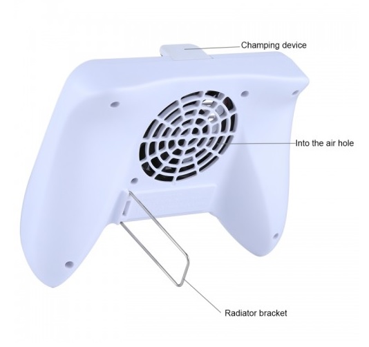 CCF-013 Multi-function 3 in 1 Phone Gamepad Holder Handle with Charging / Radiating (White)