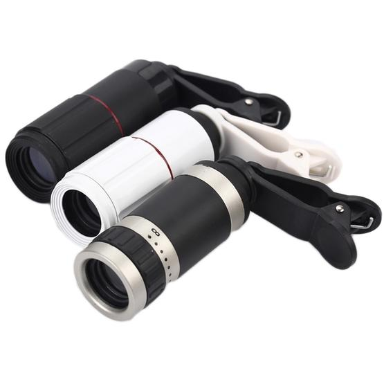 8x Zoom Telescope Telephoto Camera Lens with Clip (Silver)