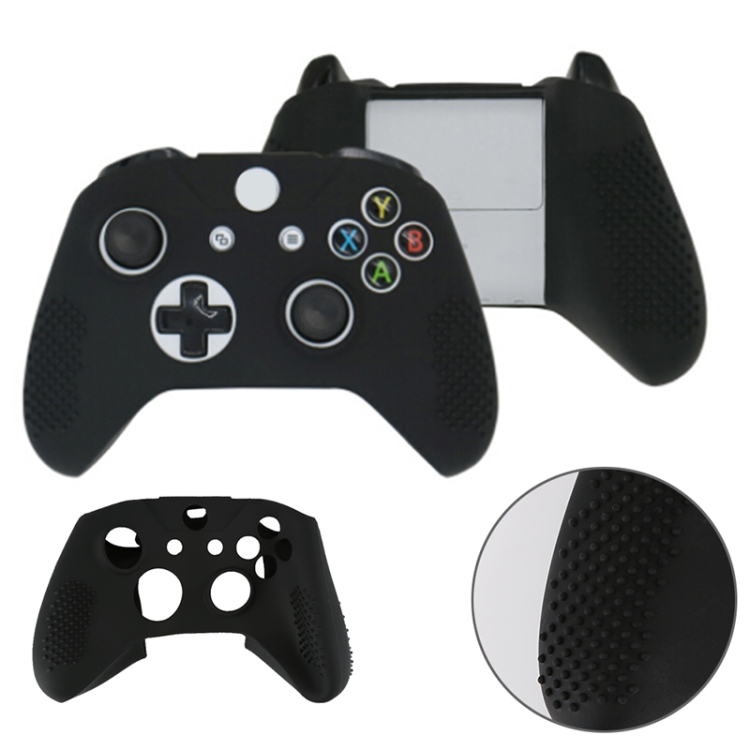 Soft Silicone Rubber Gamepad Protective Case Cover Joystick Accessories for Microsoft Xbox One S Controller(Black)