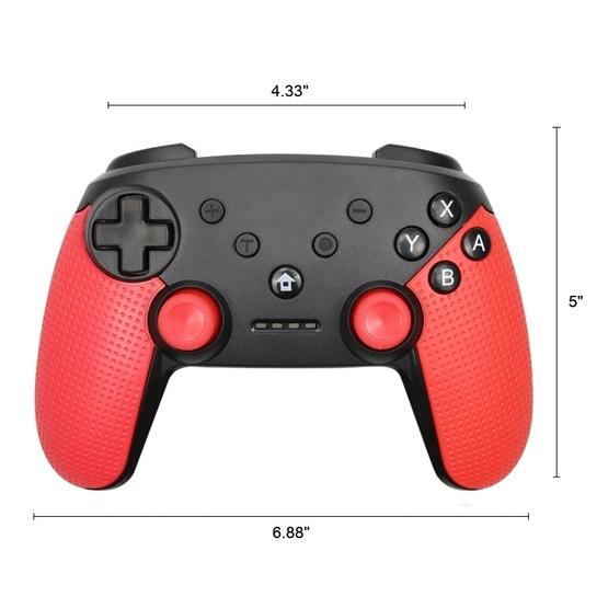 Wireless Bluetooth Game Controller Gamepad for Switch Pro, Support Turbo Function (Red)