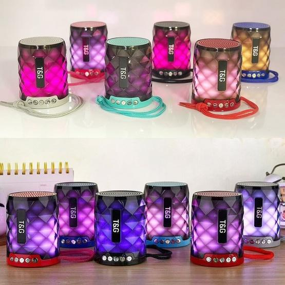 T&G TG155 Bluetooth 4.2 Mini Portable Wireless Bluetooth Speaker with Colorful Lights Magenta