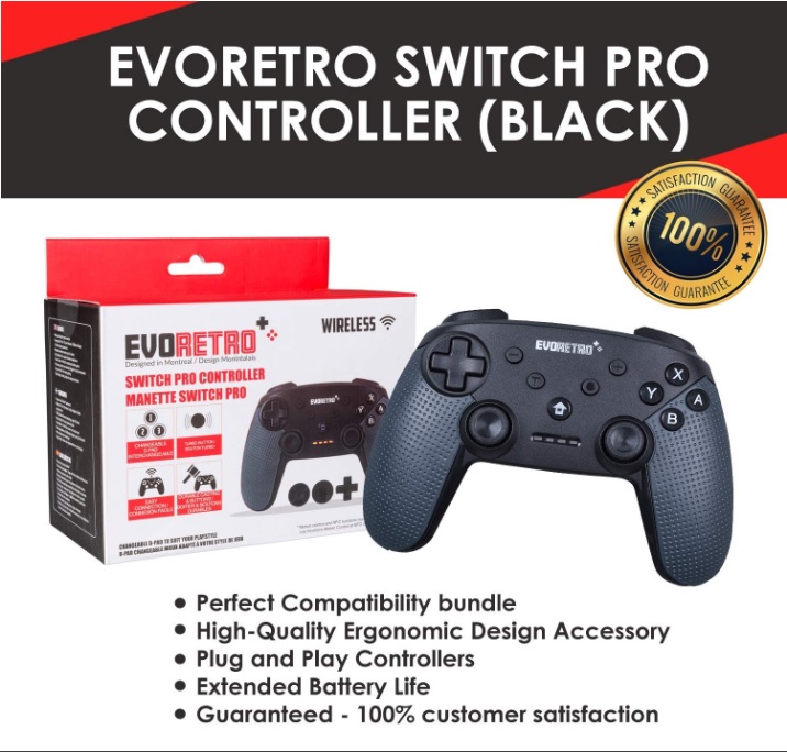 Bluetooth Wireless Joypad Gamepad Game Controller for Switch / PC (Black)