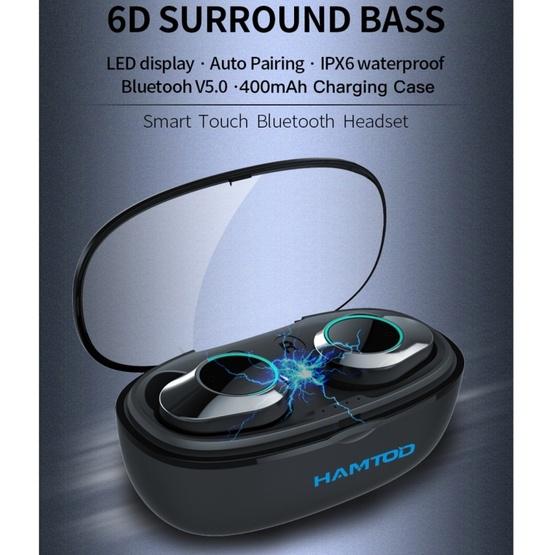 HAMTOD G05 IP6X Waterproof Bluetooth 5.0 Touch Bluetooth Earphone with Magnetic Charging Box