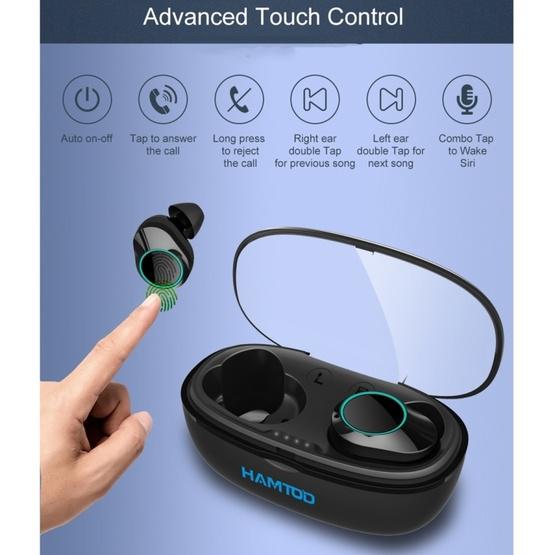 HAMTOD G05 IP6X Waterproof Bluetooth 5.0 Touch Bluetooth Earphone with Magnetic Charging Box