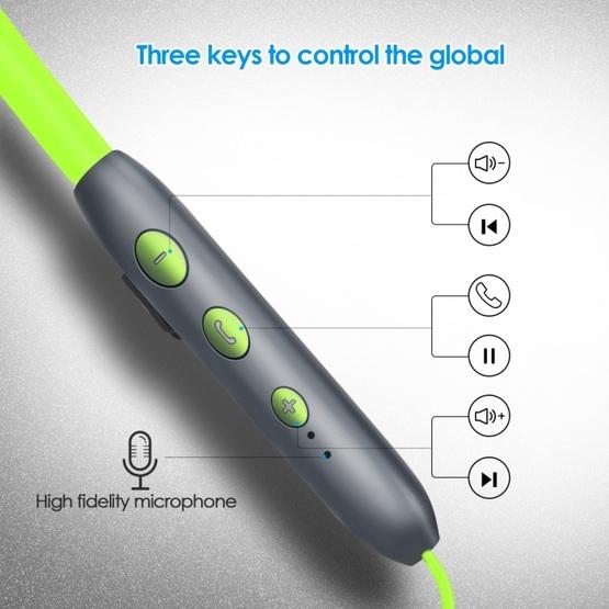 BH-I37 Bluetooth 5.0 Wire-controlled Bluetooth Earphone (Green)