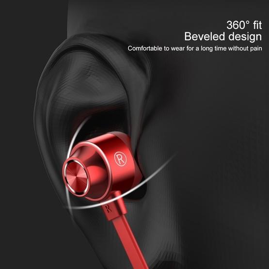 Bluetooth 5.0 Neck-mounted Wire-controlled Bluetooth Sports Earphone with Magnetic Adsorption Function(Red)