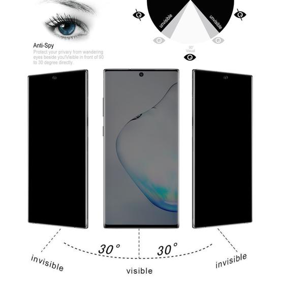 UV Full Cover Anti-spy Tempered Glass Film for Galaxy Note 10+